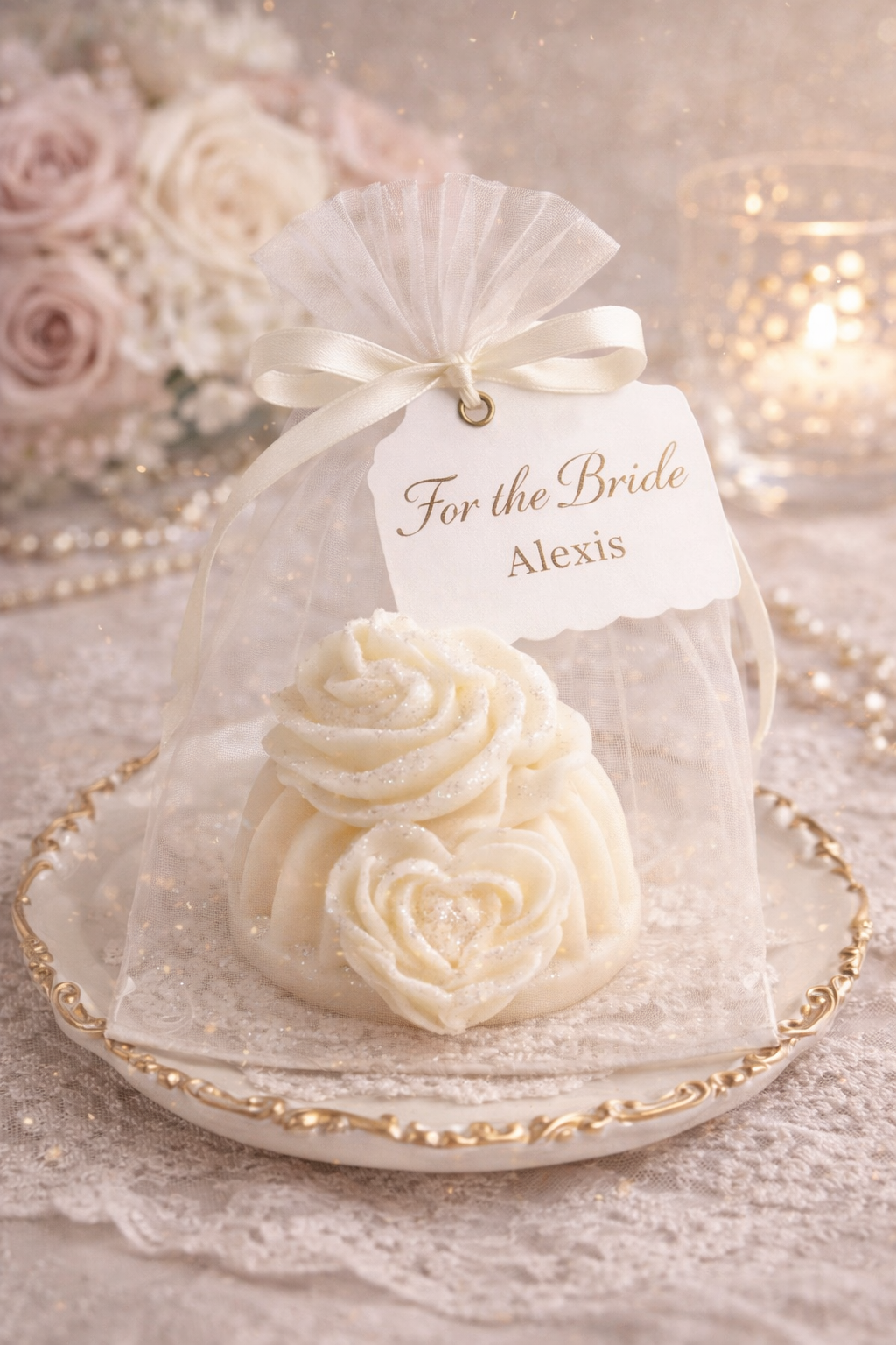 Ivory Shores – 25 Bulk Wedding Favor Candles $125
