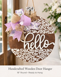 Handcrafted Luxury Door Hanger – 18” Hello Sign