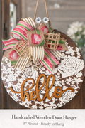 Handcrafted Luxury Door Hanger – 18” Hello Sign