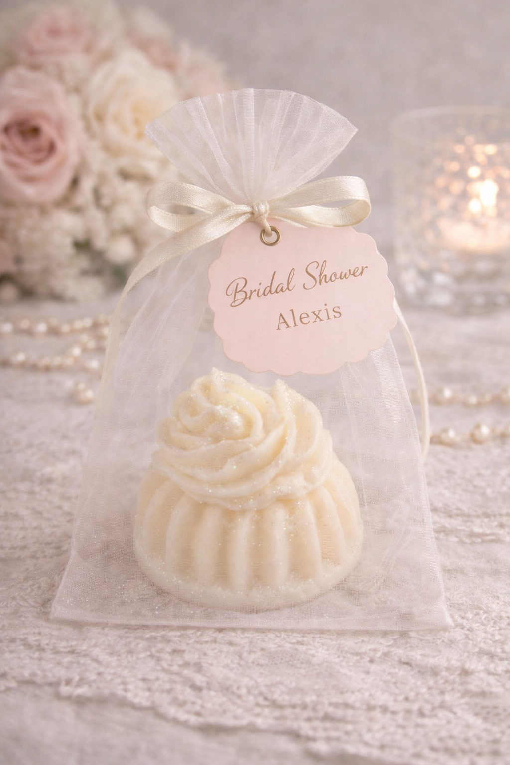 Ivory Shores – 25 Bulk Wedding Favor Candles $125