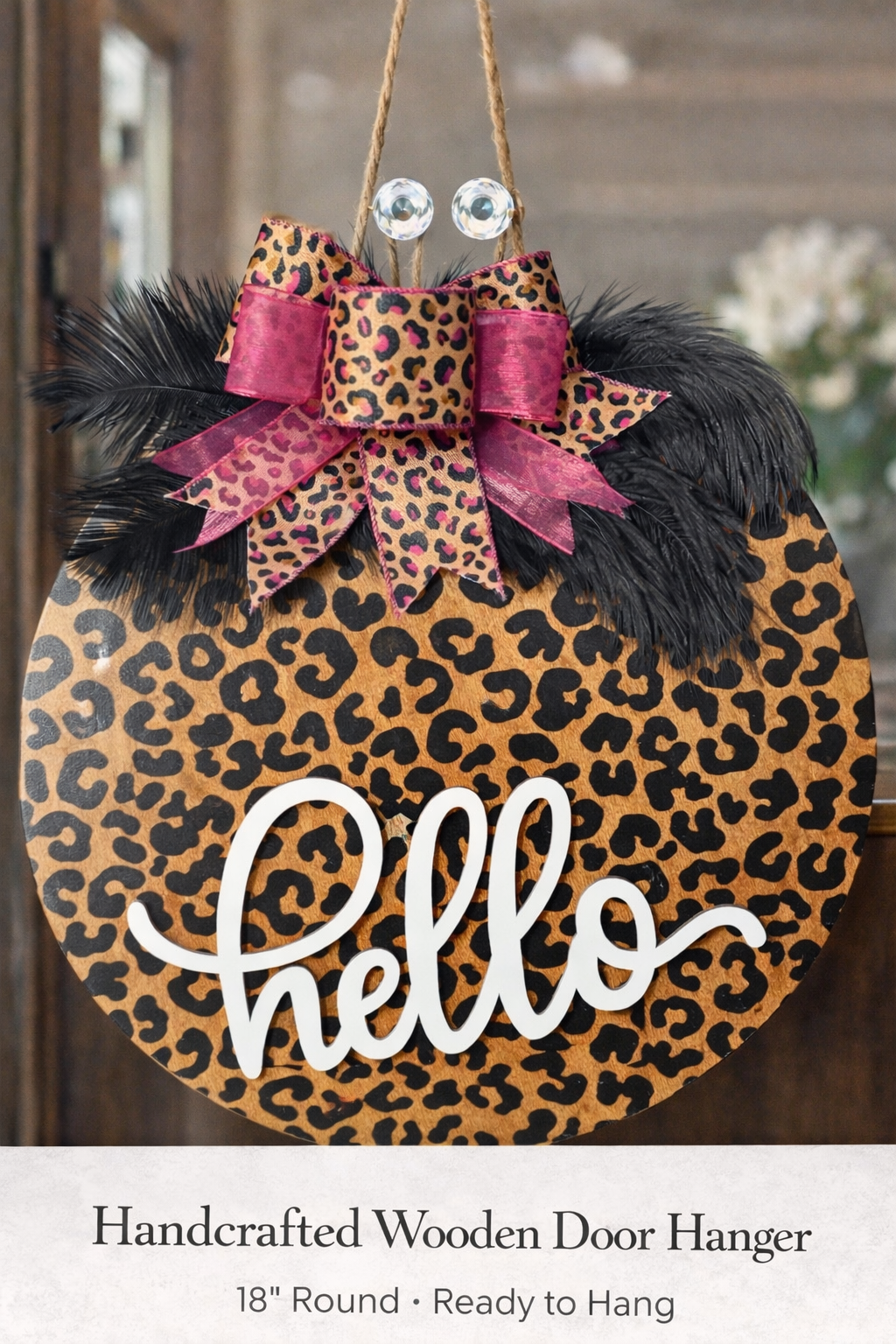 Handcrafted Luxury Door Hanger – 18” Hello Sign