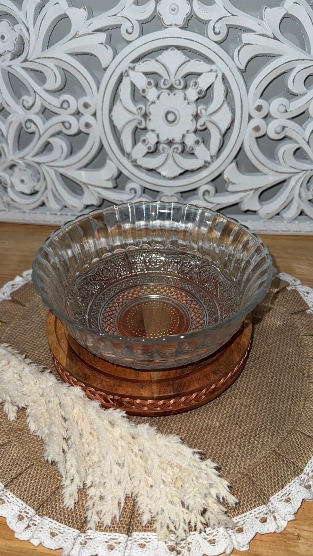 Peony in Crystal Vessel (Over 6”)